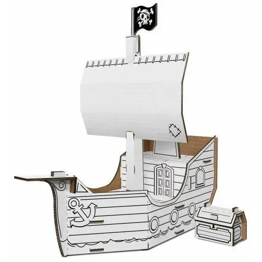 Navio Pirata De Papelão Para Montar E Colorir