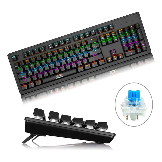 Teclado Mecanico Gamer Falcon  Enk 1002 Switch Blue Aluminio