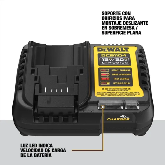 Cargador De Bateria Ion De Litio 12v/20v Dewalt Dcb1104-b2