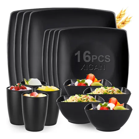 Tazas Amazon Vajilla Platos Dinnerware Set Amazon Basics Porcelain