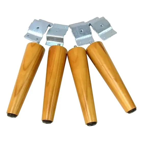 Pé Palito De Madeira Mel Para Sofás, Pufs, Kit 4  Pés - 22cm