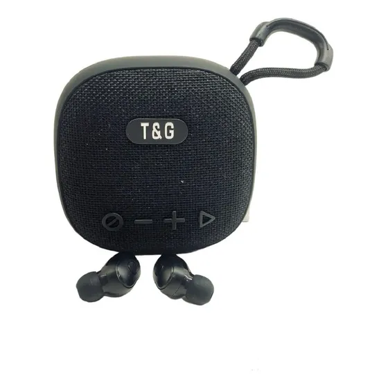 Caixa De Som Com Fone De Ouvido Portatil Wireless Tg813
