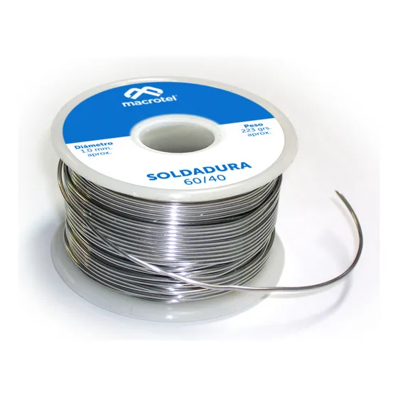 Estaño De Soldadura  Macrotel 60/40, En Rollo 223gr