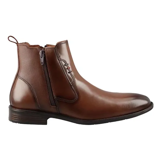 Bota Piel Gallery 3028pc Botin Vestir Hombre Elegant 25-29.5