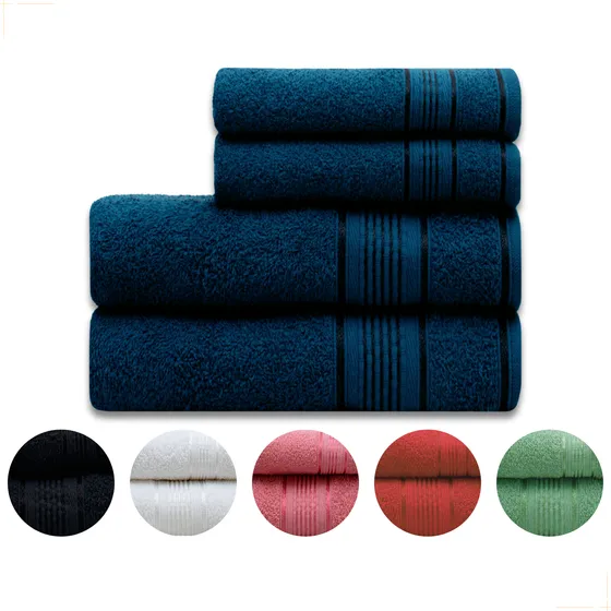 Kit 2 Peças Jogo Toalha De Banho Rosto 100% Algodão 70x130cm