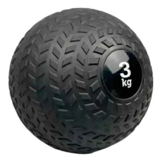 Balón Pelota Medicinal 3kg Para Entrenamiento Muscular /slam Color Negro