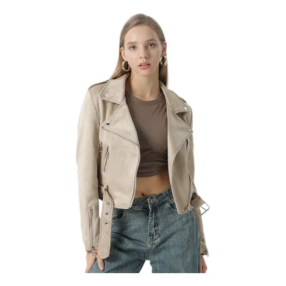 Campera Biker Oreiro Love Cuero Impermeable Cierres Gamuzada