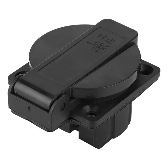 Soquete Industrial Impermeável Preto De Estilo Alemão Para