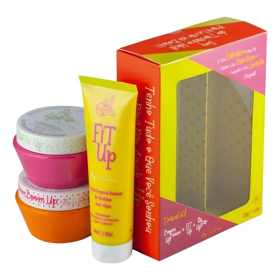 Kit Creme Hidratante Esfoliante Redutor De Medidas Peach Up Fragrância Pêssego - Travel Kit Hidratante Anticelulite Esfoliante Algas Redutor De Medidas Estrias Bumbum Perfeito Vegano Ótimo