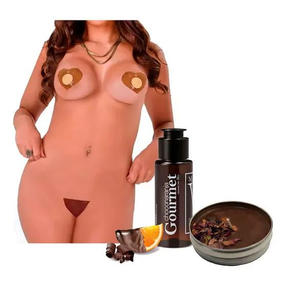 Kit Chocolate Lenceria Comestible + Vela Masage + Gel Aceite
