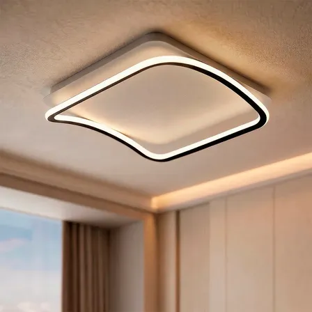 Plafon Led Quadrado 40cm Sobrepor Sala Quarto Grande Moderno Bivolt Branco