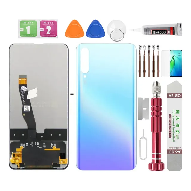P0m Sj Pantalla Para Huawei Y9s Stk-l21 + Tapa Trasera Azul