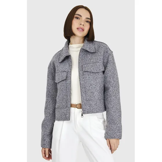 Chaqueta Bouclé Gris Nicopoly