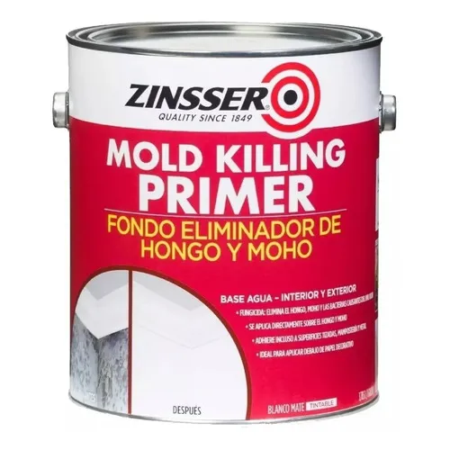 Imprimación Fondo Rust-Oleum Zinsser Mold Killing Eliminador De Hongos Blanco Mate 4kg 1U