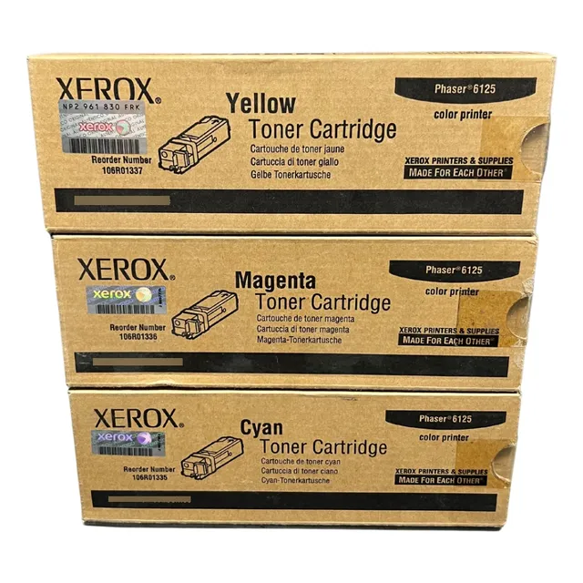 Paq 3 Pzas Toner Original Xerox Phaser 6125 Colores. 