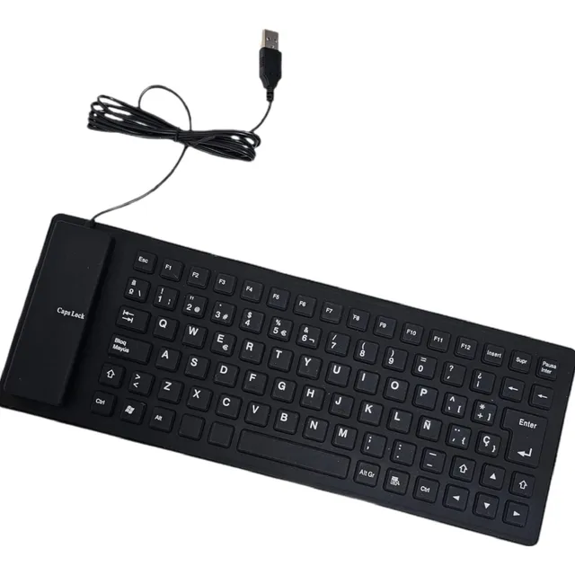 Teclado En Español Con Ñ Flexible Silicona Usb Pc Portátil