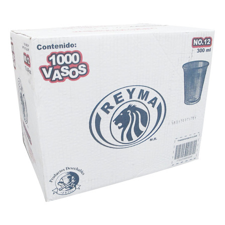 Vaso Desechable Reyma Transparente #12 Caja Con 1000 Piezas Vaso Desechable Reyma Transparente #12 Caja Con 1000 Piezas