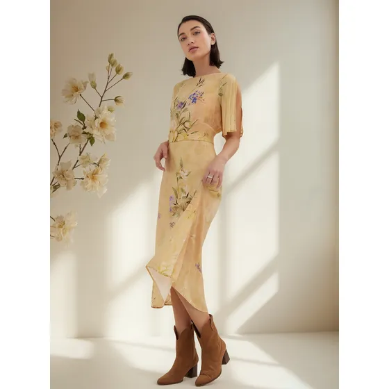 Vestido De Mujer M/c Patprimo Color Amarillo #30170954