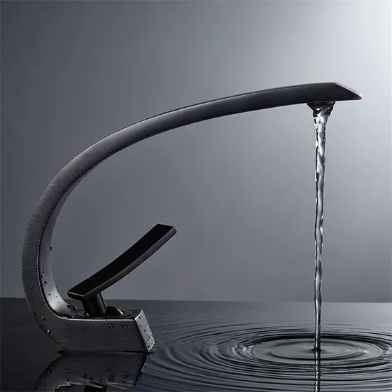 Grifo Para Lavabo Baño Bronce Negro Montado Cubierta Agua D: