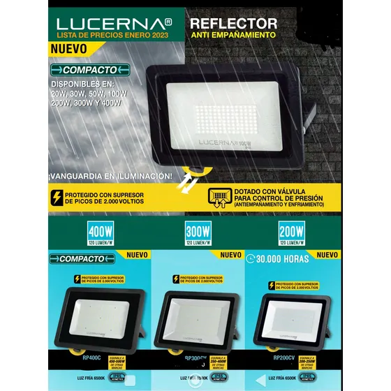 Reflector Led 200w Lucerna Luz Blanca 