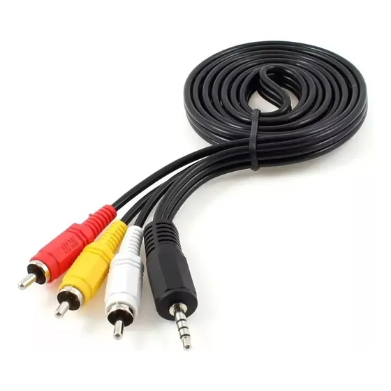 Cable Adaptador Rca A 1 Plus Auxiliar Jack 3.5mm Audio Video