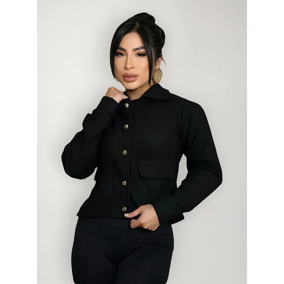 Jaqueta Bomber Cropped De Manga Comprida Feminina Casacos 