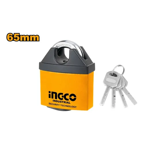 Candado De Hierro 65mm Resistente Interperie Ingco Dbik4651 Color Amarillo