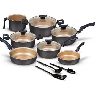 Conjunto Panelas Antiaderente 10 Peças Teflon Vårias Cores Conjunto Panelas Antiaderente 10 Peças Teflon Vårias Cores