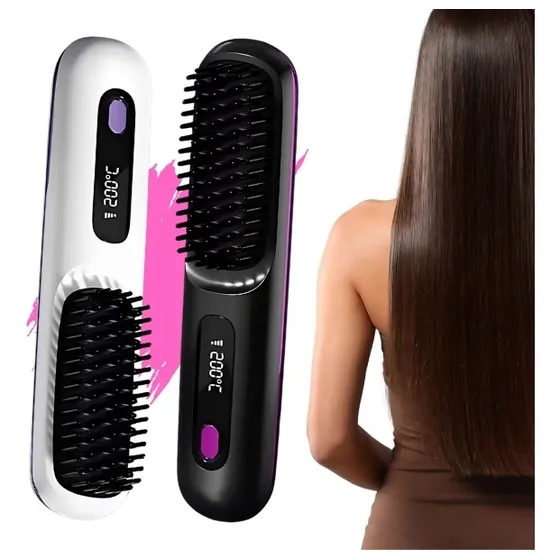 Pente Alisador Chapinha Elétrica Modelador Antifrizz Sem Fio