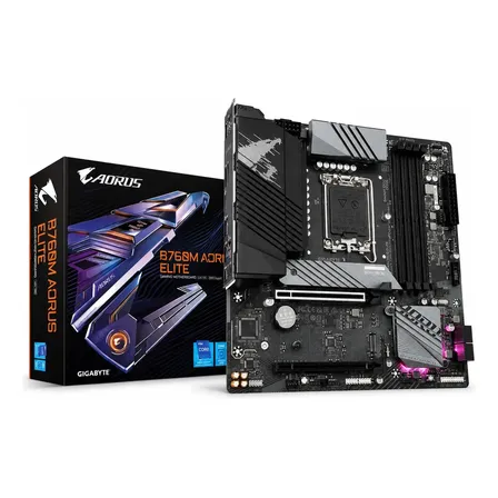 Placa Mãe Gigabyte Intel 1700 B760m Aorus Elite 4x Ddr5 Matx Cor Preto