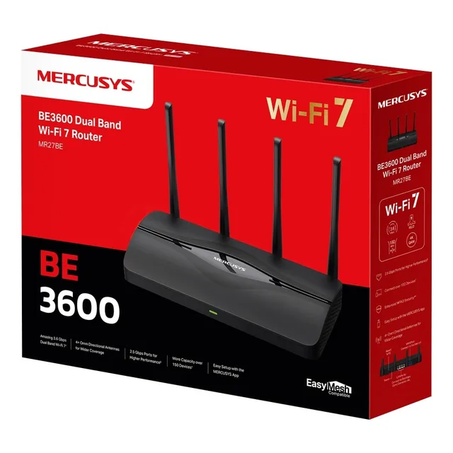 Router Mercusys Tp-link Mr27be Wifi 7 Be3600 4 Puertos Gigab