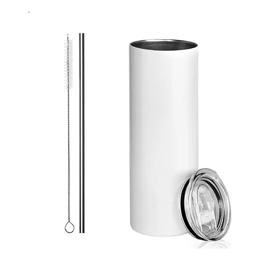 Vaso Térmico De Acero Inoxidable Con Pitillo Y Cepillo 600ml