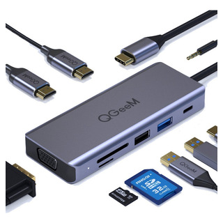 Hub Usb Tipo C Dockstation Dongle Adaptador Tres Monitores Hub Usb Tipo C Dockstation Dongle Adaptador Tres Monitores