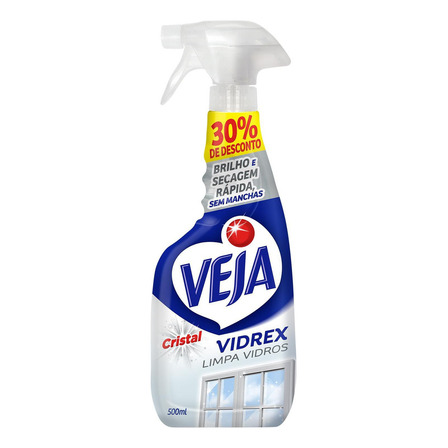 Limpa Vidros Cristal Vidrex 500ml Veja Limpa Vidros Cristal Vidrex 500ml Veja