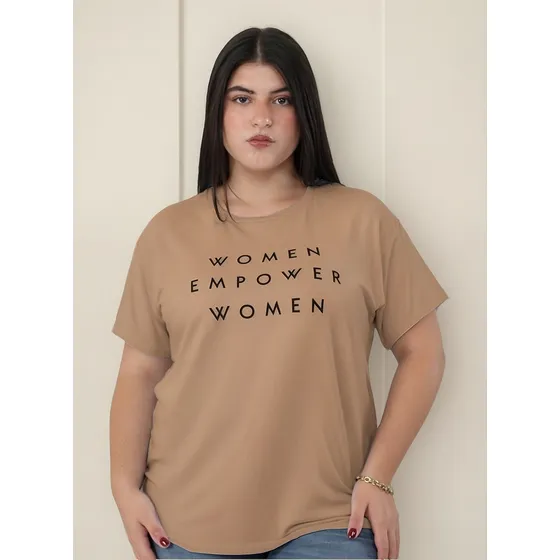 Remera Estampada Viscosa Lycra Empower Mujer Talles Grandes