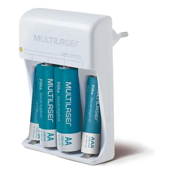 Carregador De Pilhas Multilaser 2 X Aa+ 2 X Aaa - 12 Horas