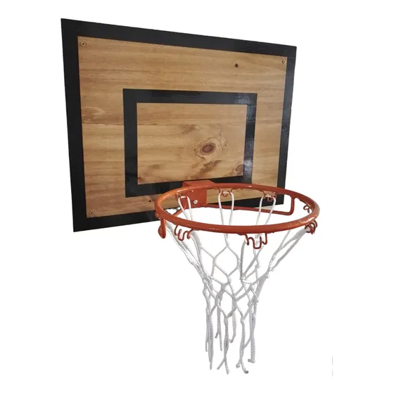 Tablero Artesanal Básquet 60x45+ Aro Hierro Macizo Nº5 32 Cm