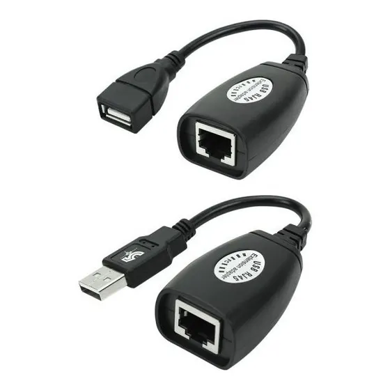 Cabo Extensor Usb A Macho Para Usb A Fêmea Via Rj45 - Pix