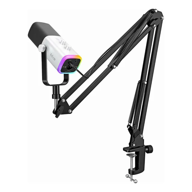 Micrófono Fifine XLR AM8 Dinámico Cardioide color blanco