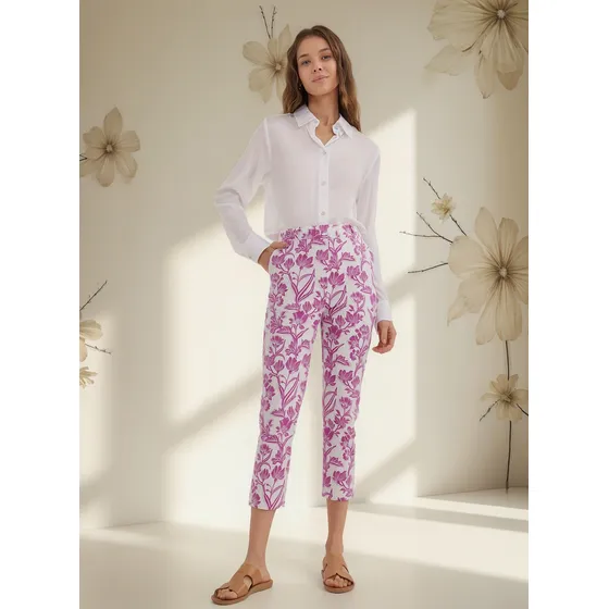 Pantalon Para Mujer Marca Patprimo Color Rosa Algodón #3007