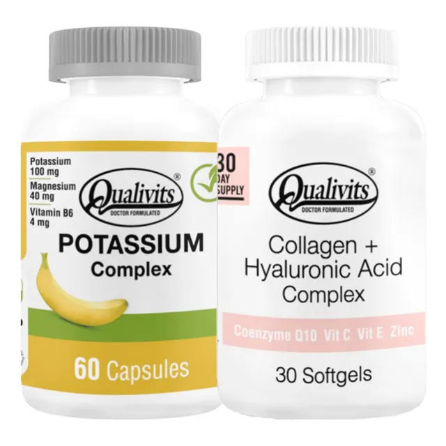 Potasio Complex + Colágeno Con Ácido Hialurónico Qualivits Sabor Natural