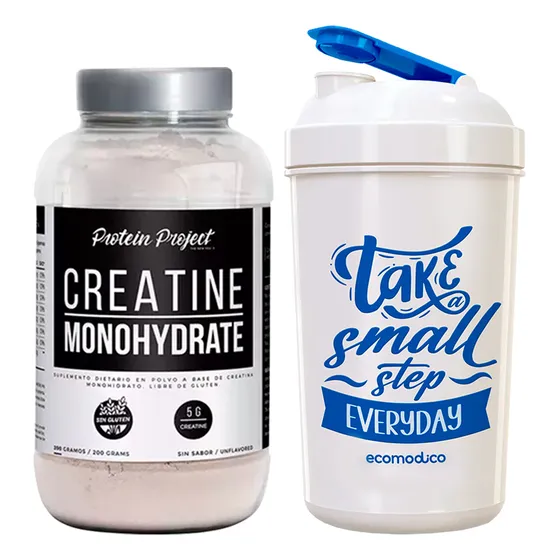 Protein Project Combo Creatina Monohidrato X200gr + Vaso Sabor Sin Sabor