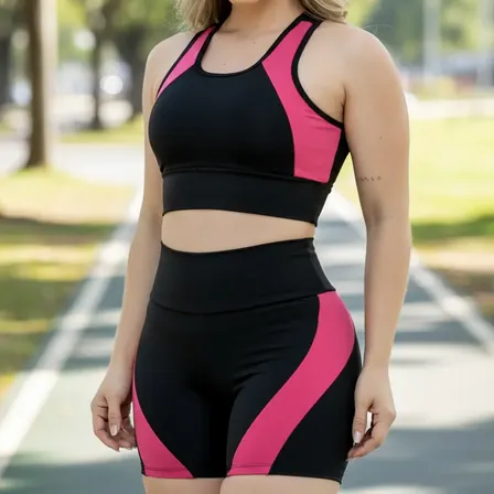 Conjunto Fitness Feminino Roupa Academia Short E Top