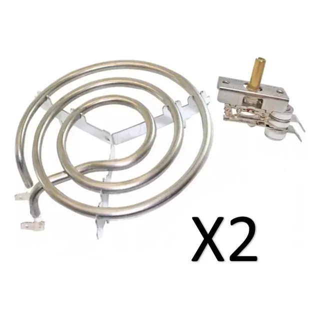 Resistencias Cocina Electrica 2 Und + Termostato 2 Und 110v