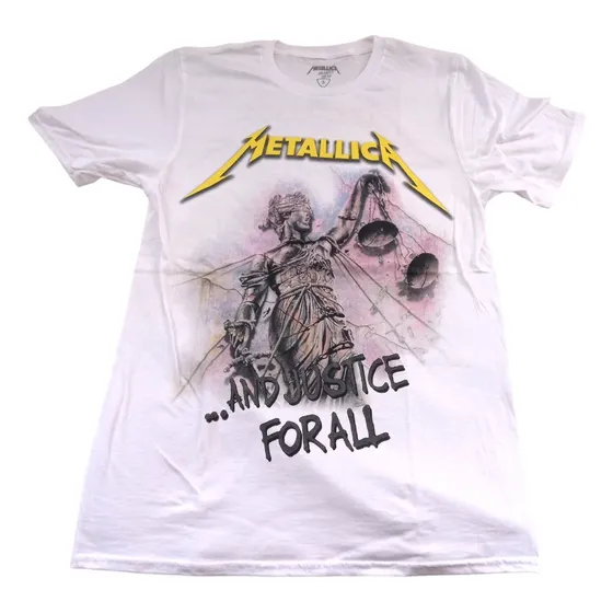 Metallica Justice For All Polera Blanca S/m/l/xl Blackside
