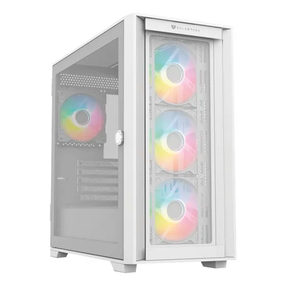 Gabinete Gamer Balam Rush Carbono Twin Mate 8000 M-atx Mini Torre 4 Fan Argb Cristal Templado Frente Intercambiable Usb-c Blanco Br-938785