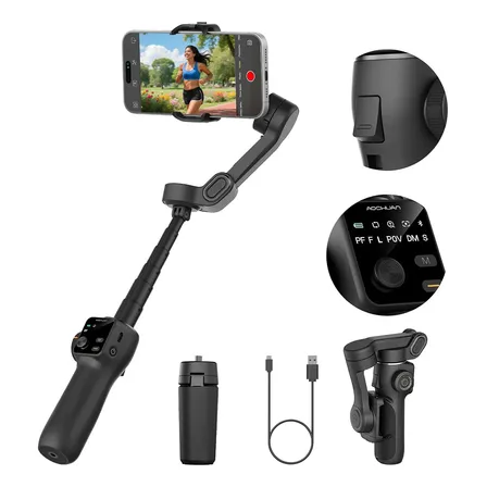 Estabilizador Celular Gimbal Com Tripé 3 Eixos Suport Câmera