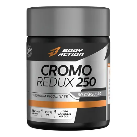 Picolinato Cromo Redux 250mcg 714%vd 60 Caps Bodyaction Sem Sabor