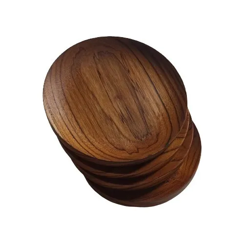 Plato En Madera De Teca 20 Cm