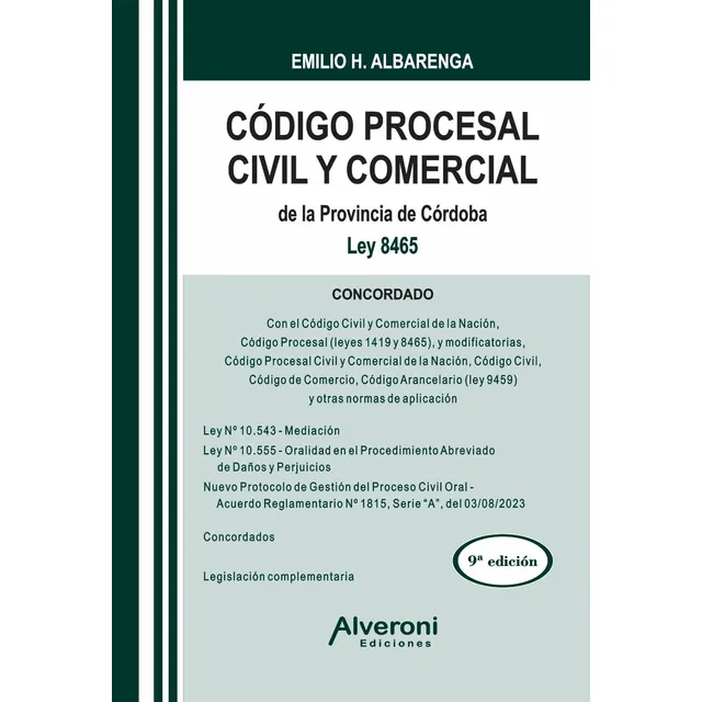 Codigo Procesal Civil Y Comercial De Cordoba 9º Ed. 2025 -